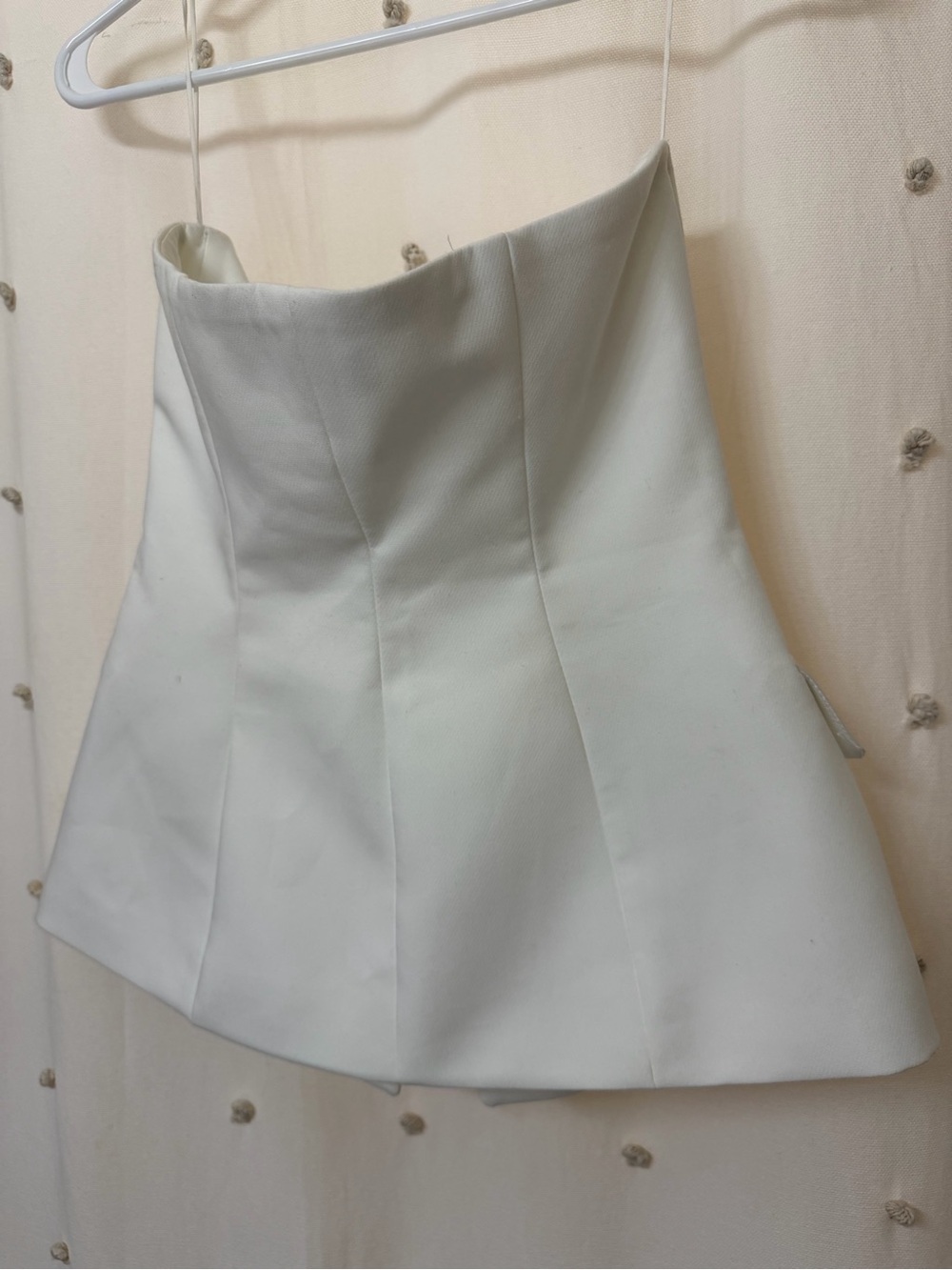 Zara Ivory Strapless Button Peplum Top - Picture 5 of 6